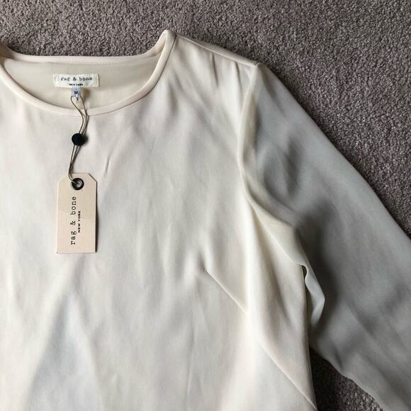 NEW Rag & bone Ivory open sheer Harper blouse SZ MED - Picture 3 of 6